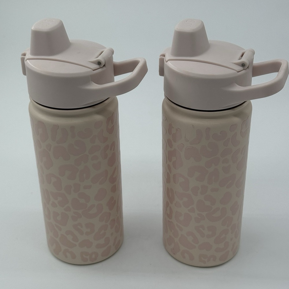 Simple Modern Summit 16oz Pink‎ Leopard Water Bottle Lot Of 2 Stainless Steel